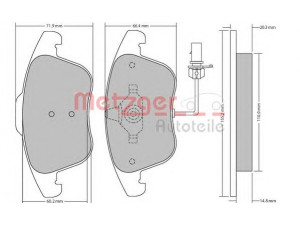 METZGER 1170156 stabdžių trinkelių rinkinys, diskinis stabdys 
 Techninės priežiūros dalys -> Papildomas remontas
8K0 698 151A