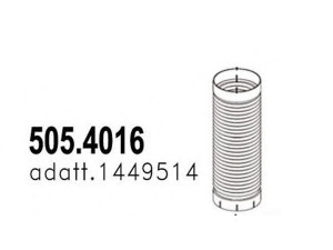 ASSO 505.4016 lanksti žarna, išmetimo sistema 
 Išmetimo sistema -> Išmetimo vamzdžiai
1449514