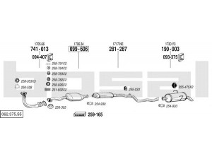 BOSAL 062.375.55 išmetimo sistema 
 Išmetimo sistema -> Išmetimo sistema, visa