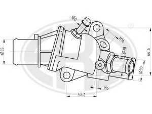 ERA 350271 termostatas, aušinimo skystis 
 Aušinimo sistema -> Termostatas/tarpiklis -> Thermostat
46432157, 46550095