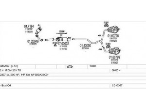 MTS C010357009184 išmetimo sistema 
 Išmetimo sistema -> Išmetimo sistema, visa