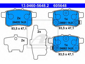 ATE 13.0460-5648.2 stabdžių trinkelių rinkinys, diskinis stabdys 
 Techninės priežiūros dalys -> Papildomas remontas
43022-TL1-G01