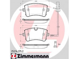 ZIMMERMANN 25214.175.2 stabdžių trinkelių rinkinys, diskinis stabdys 
 Techninės priežiūros dalys -> Papildomas remontas
4G0 698 451, 4G0 698 451 A, 4G0 698 451 B