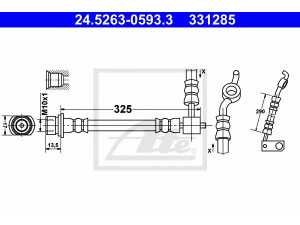 ATE 24.5263-0593.3 stabdžių žarnelė 
 Stabdžių sistema -> Stabdžių žarnelės
90947-02C81
