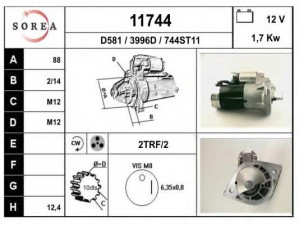 EAI 11744 starteris 
 Elektros įranga -> Starterio sistema -> Starteris
PN2318400, PN4018400, M1T90081