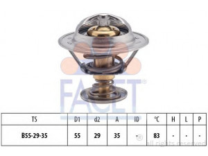 FACET 7.8323S termostatas, aušinimo skystis 
 Aušinimo sistema -> Termostatas/tarpiklis -> Thermostat
1338 23, 9616090180, 1338 23, 17570-86CA0