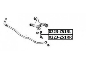ASVA 0223-Z51RL šarnyro stabilizatorius 
 Ašies montavimas/vairavimo mechanizmas/ratai -> Stabilizatorius/fiksatoriai -> Savaime išsilyginanti atrama
56261-1AA0B
