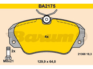 BARUM BA2175 stabdžių trinkelių rinkinys, diskinis stabdys 
 Techninės priežiūros dalys -> Papildomas remontas
16 05 004, 16 05 033, 16 05 782