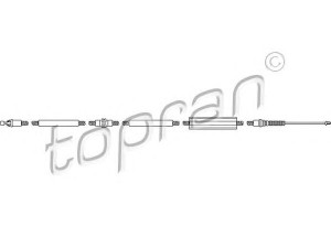 TOPRAN 302 069 trosas, stovėjimo stabdys 
 Stabdžių sistema -> Valdymo svirtys/trosai
1 126 842, 1 221 742, 1 332 884
