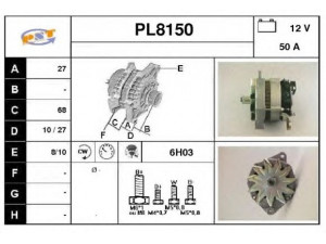 SNRA PL8150 kintamosios srovės generatorius
5000786549, 5001014145