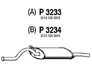 FENNO P3233 galinis duslintuvas 
 Išmetimo sistema -> Duslintuvas
21101200010, 2110120001000, 2110120001010