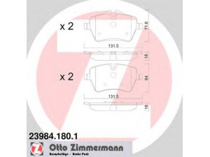 ZIMMERMANN 23984.180.1 stabdžių trinkelių rinkinys, diskinis stabdys 
 Techninės priežiūros dalys -> Papildomas remontas
3411 6 770 251, 3411 6 778 320