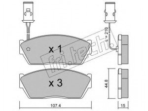 fri.tech. 056.1 stabdžių trinkelių rinkinys, diskinis stabdys 
 Techninės priežiūros dalys -> Papildomas remontas
GBP310AF
