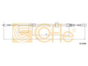 COFLE 10.9886 trosas, stovėjimo stabdys 
 Stabdžių sistema -> Valdymo svirtys/trosai
9044200385, A9044200385, 2D0609701C