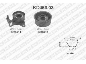 SNR KD453.03 paskirstymo diržo komplektas 
 Techninės priežiūros dalys -> Papildomas remontas
636730, 636731, 636742, 55597415