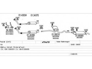 MTS C380316003174 išmetimo sistema 
 Išmetimo sistema -> Išmetimo sistema, visa