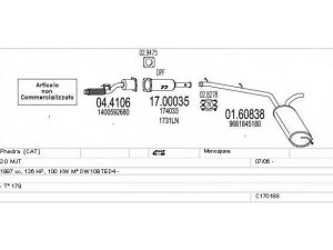 MTS C170188009914 išmetimo sistema 
 Išmetimo sistema -> Išmetimo sistema, visa