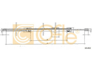 COFLE 10.652 trosas, stovėjimo stabdys 
 Stabdžių sistema -> Valdymo svirtys/trosai
7701348035