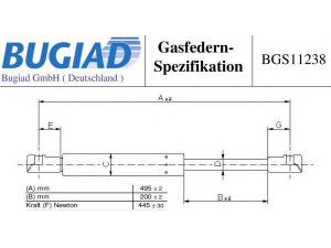 BUGIAD BGS11238 dujinė spyruoklė, bagažinė 
 Priedai -> Bagažinė/pakrovimo skyrius
68960-0W240