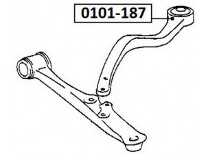 ASVA 0101-187 valdymo svirties/išilginių svirčių įvorė 
 Ašies montavimas/vairavimo mechanizmas/ratai -> Valdymo svirtis/pasukamosios svirties sujungimas -> Montavimas/sutvirtinimas
48655-30180, 48660-30280, 48660-30281
