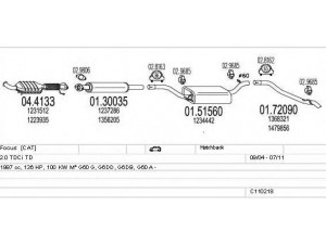MTS C110218003938 išmetimo sistema 
 Išmetimo sistema -> Išmetimo sistema, visa