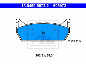 ATE 13.0460-5972.2 stabdžių trinkelių rinkinys, diskinis stabdys 
 Techninės priežiūros dalys -> Papildomas remontas
04492-87101-000, 04492-87102-000