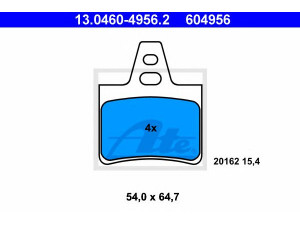 ATE 13.0460-4956.2 stabdžių trinkelių rinkinys, diskinis stabdys 
 Techninės priežiūros dalys -> Papildomas remontas
4251 83, 95 654 085, 95 659 642