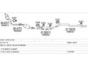 MTS C210159004244 išmetimo sistema 
 Išmetimo sistema -> Išmetimo sistema, visa