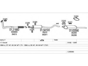 MTS C250089005197 išmetimo sistema 
 Išmetimo sistema -> Išmetimo sistema, visa