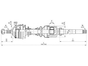 OPEN PARTS DRS6203.00 kardaninis velenas 
 Ratų pavara -> Kardaninis velenas
32736Y, 32736Z