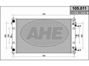AHE 105.011 radiatorius, variklio aušinimas 
 Aušinimo sistema -> Radiatorius/alyvos aušintuvas -> Radiatorius/dalys
4741108