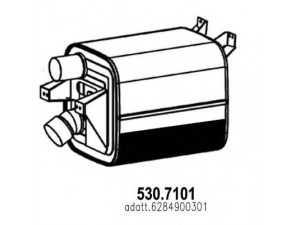 ASSO 530.7101 vidurinis / galinis duslintuvas 
 Išmetimo sistema -> Duslintuvas
6284900301