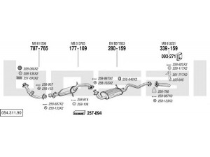 BOSAL 054.311.90 išmetimo sistema 
 Išmetimo sistema -> Išmetimo sistema, visa