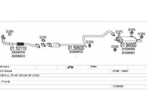 MTS C240026004494 išmetimo sistema 
 Išmetimo sistema -> Išmetimo sistema, visa