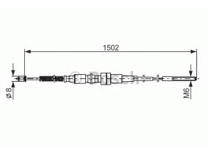 BOSCH 1 987 477 214 trosas, stovėjimo stabdys 
 Stabdžių sistema -> Valdymo svirtys/trosai