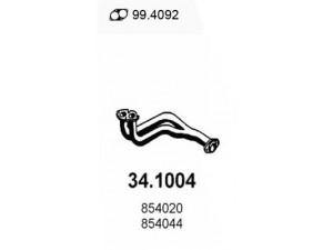 ASSO 34.1004 išleidimo kolektorius 
 Išmetimo sistema -> Išmetimo vamzdžiai
854020, 854044, 90298116, 90399010