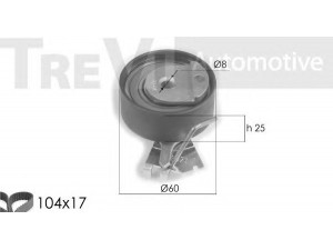 TREVI AUTOMOTIVE KD1257 paskirstymo diržo komplektas 
 Techninės priežiūros dalys -> Papildomas remontas
083186, 083187, 0831S0, 9400831869