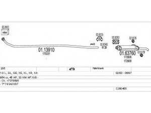 MTS C260455008424 išmetimo sistema 
 Išmetimo sistema -> Išmetimo sistema, visa