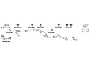 HJS VW_1335 išmetimo sistema 
 Išmetimo sistema -> Išmetimo sistema, visa