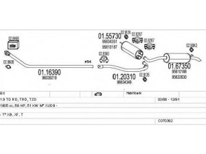 MTS C070382008673 išmetimo sistema 
 Išmetimo sistema -> Išmetimo sistema, visa