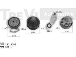 TREVI AUTOMOTIVE KD1288 paskirstymo diržo komplektas 
 Techninės priežiūros dalys -> Papildomas remontas
036198119A, 036198119C, 036198119E