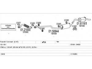 MTS C110850022007 išmetimo sistema 
 Išmetimo sistema -> Išmetimo sistema, visa