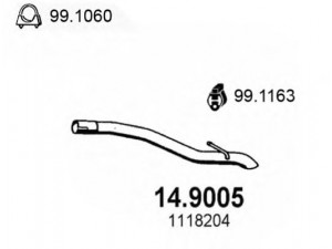 ASSO 14.9005 išleidimo kolektorius 
 Išmetimo sistema -> Išmetimo vamzdžiai
1118204, 1336991, 1459865