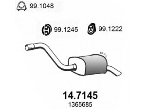 ASSO 14.7145 galinis duslintuvas 
 Išmetimo sistema -> Duslintuvas
1117835, 1129754, 1205644, 1365685