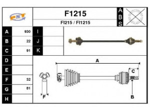 SNRA F1215 kardaninis velenas 
 Ratų pavara -> Kardaninis velenas
5964650