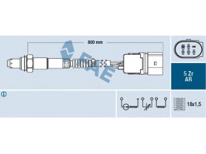 FAE 75022 lambda jutiklis 
 Variklis -> Variklio elektra
07L 906 262 H, 07L 906 262 H