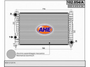 AHE 102.054/A radiatorius, variklio aušinimas 
 Aušinimo sistema -> Radiatorius/alyvos aušintuvas -> Radiatorius/dalys
8D0121251N