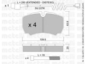 METELLI 22-0604-1K stabdžių trinkelių rinkinys, diskinis stabdys 
 Techninės priežiūros dalys -> Papildomas remontas