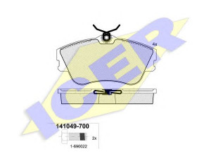 ICER 141049 stabdžių trinkelių rinkinys, diskinis stabdys 
 Techninės priežiūros dalys -> Papildomas remontas
701 698 151 D, 701 698 151 E, 701 698 151 J