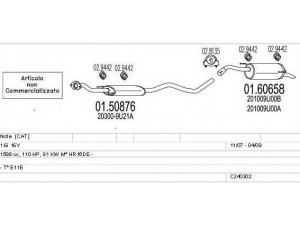 MTS C240302014683 išmetimo sistema 
 Išmetimo sistema -> Išmetimo sistema, visa